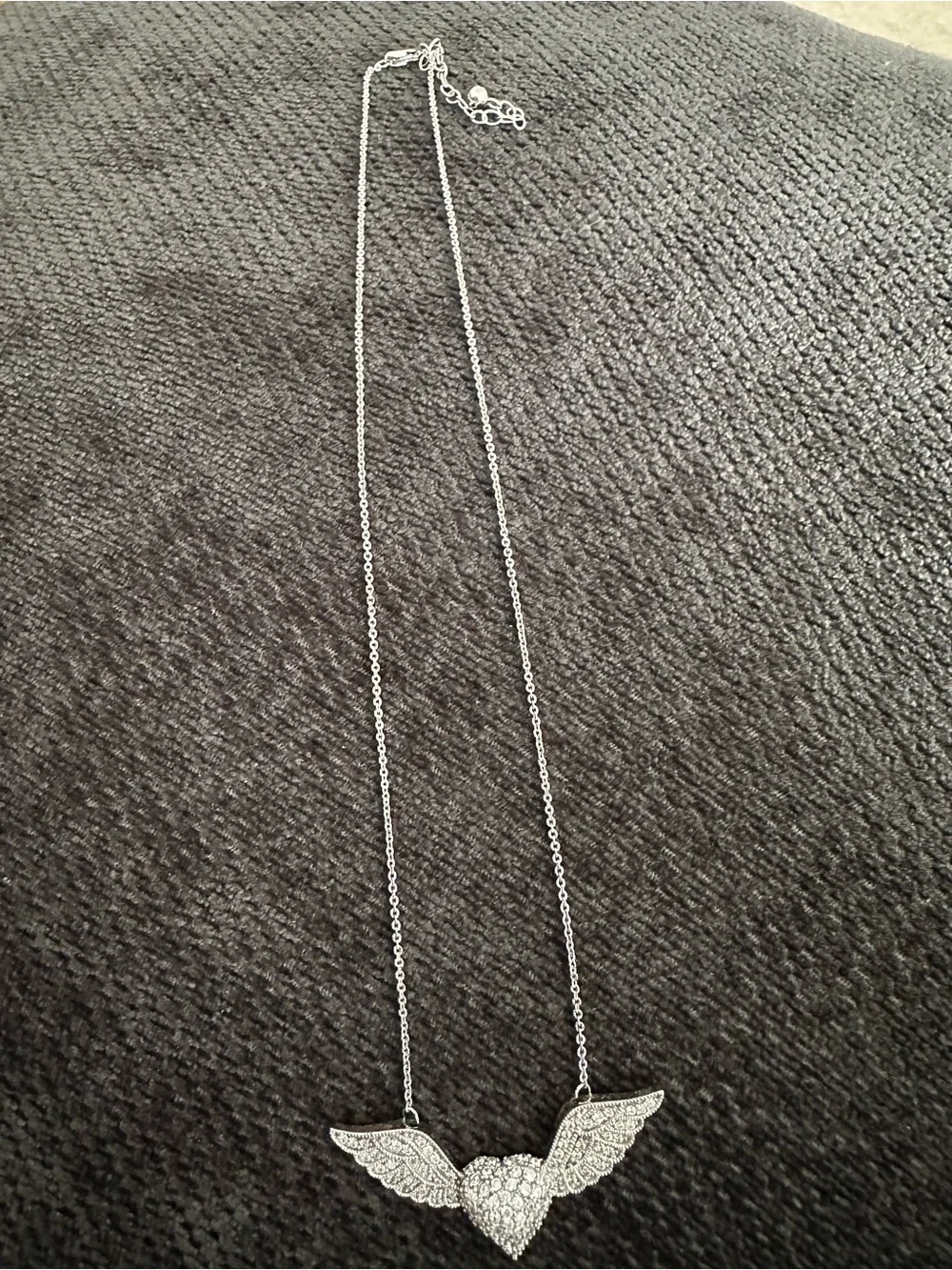 Sterling Silver Angel Wing Heart Necklace